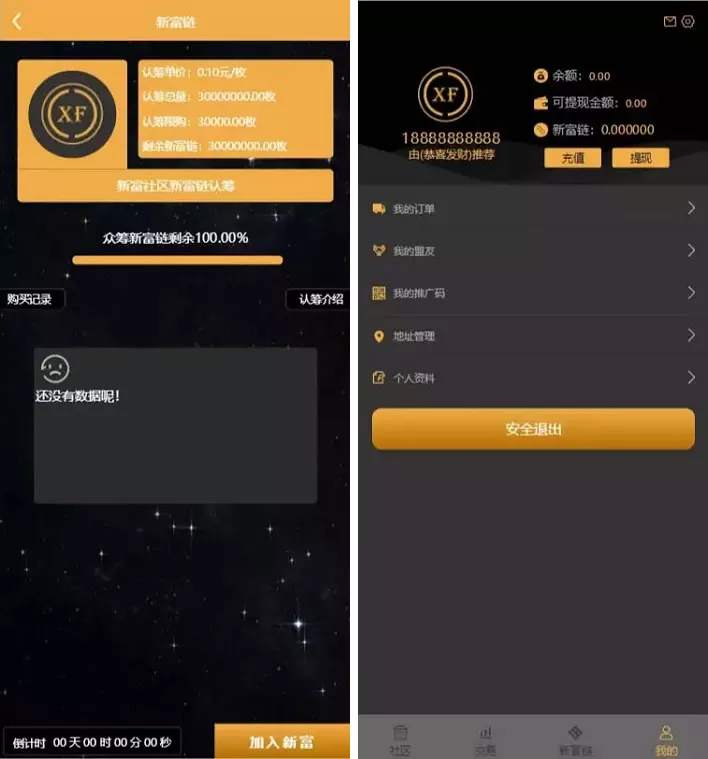【全开源新富区块链】矿机+区块链交易认筹源码+自带交易+带众筹+理财源码插图2 【全开源新富区块链】矿机+区块链交易认筹源码+自带交易+带众筹+理财源码插图2