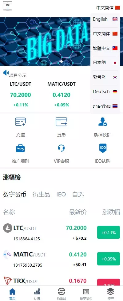 【新版多语言交易所系统】虚拟币外汇交易+期权合约交易+机器人+币币交易+PC+H5前端开源插图11 【新版多语言交易所系统】虚拟币外汇交易+期权合约交易+机器人+币币交易+PC+H5前端开源插图11
