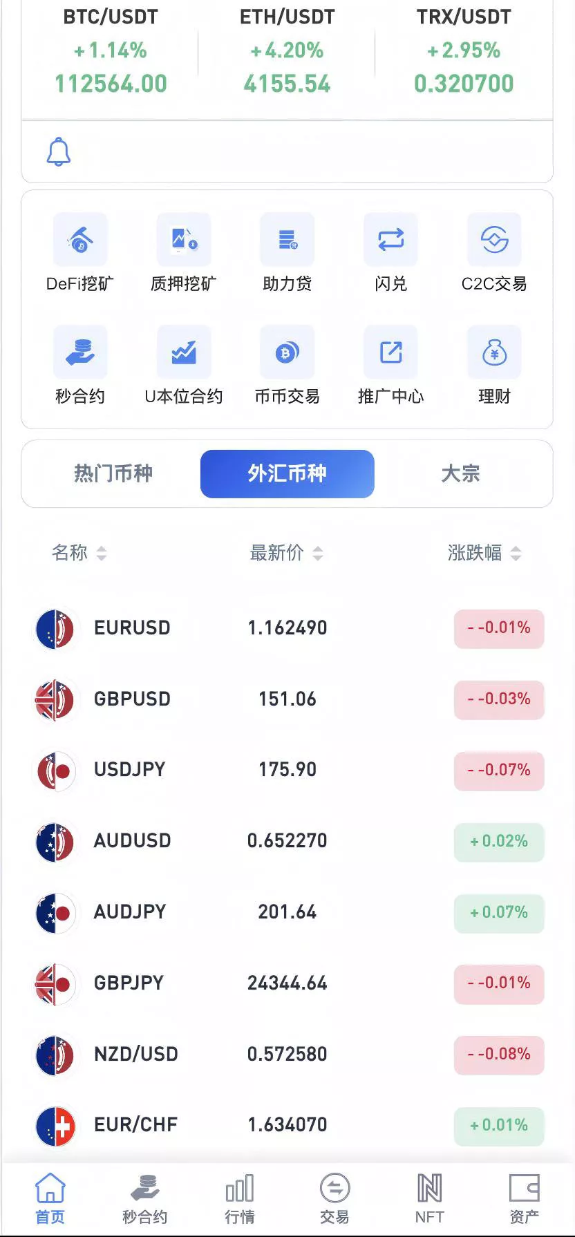 【区块链交易所源码】Dapp交易所源码+币币+秒合约+DeFi+U本位+NFT+质押+C2C+机器人+多语言+外汇+黄金+大宗+交易等等功能插图9 【区块链交易所源码】Dapp交易所源码+币币+秒合约+DeFi+U本位+NFT+质押+C2C+机器人+多语言+外汇+黄金+大宗+交易等等功能插图9