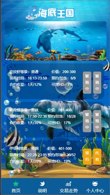 【区块宠物二开】海底世界宠物区块链+手动K线+代抢模式插图2