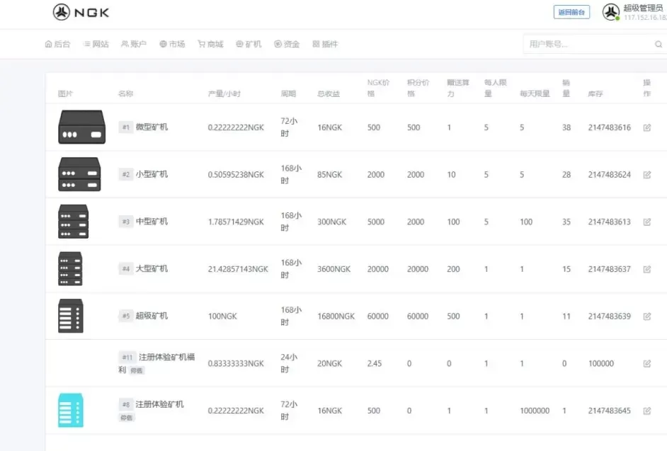 【最新NGK区块链源码】NGK矿机挖矿源码+NGK公链程序+数字钱包点对点交易模式+算力+thinkphp6+mysql开发的NGK矿机区块链挖矿系统插图7
