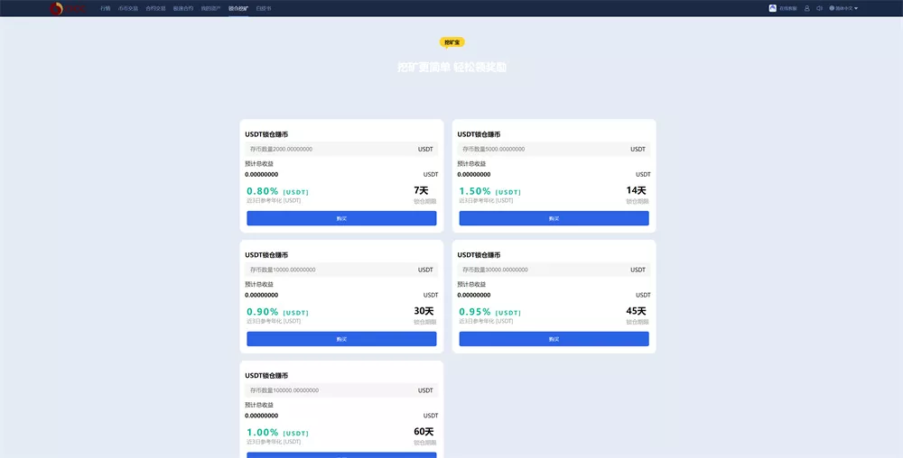 【新版UI多语言交易所】锁仓挖矿+币币秒合约交易所+前端VUE源码插图6