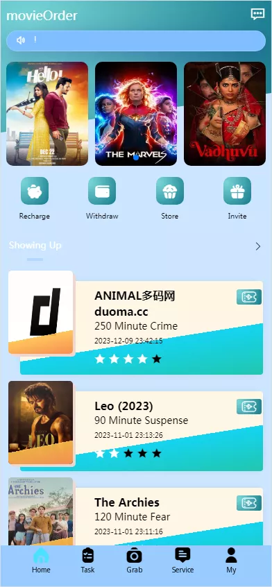 【海外电影刷单】抢单+自动抓取订单+投资理财系统源码-多码网