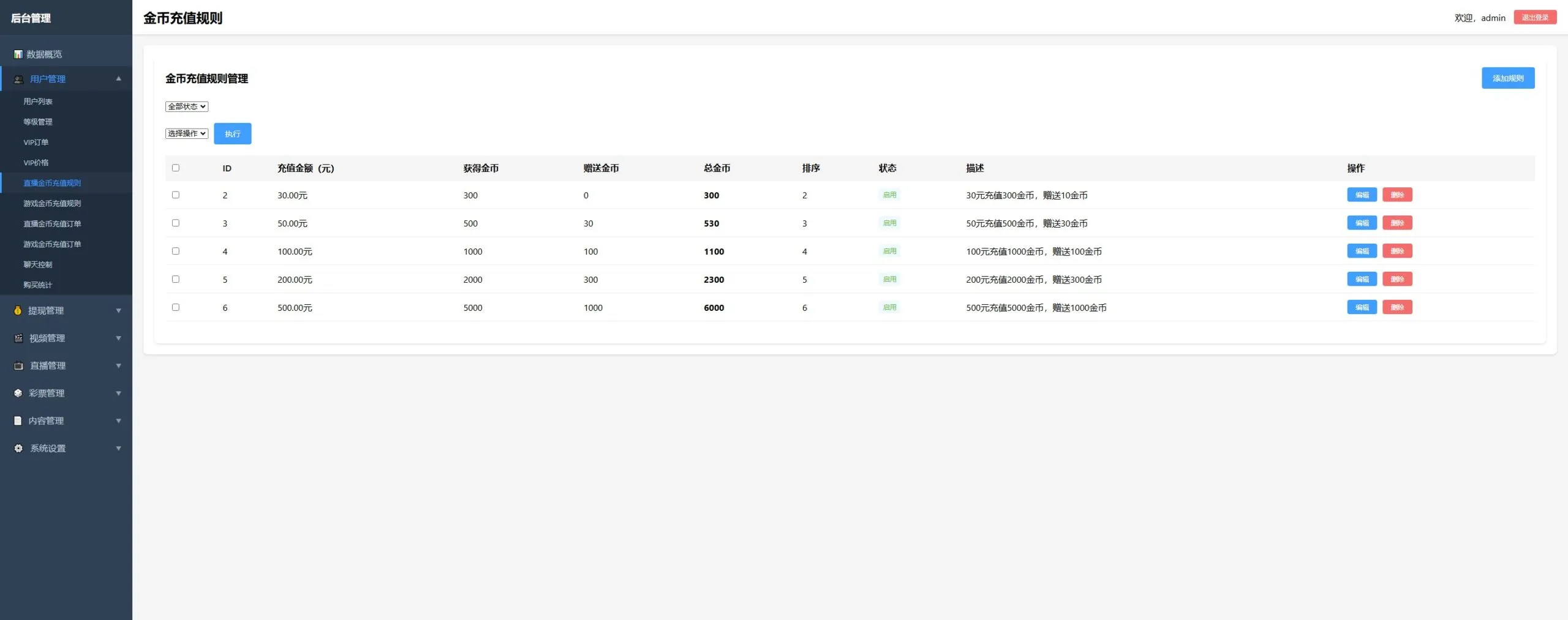【PHP+Vue视频直播彩票源码】带后台+手机端H5+会员充值+直播采集插图30