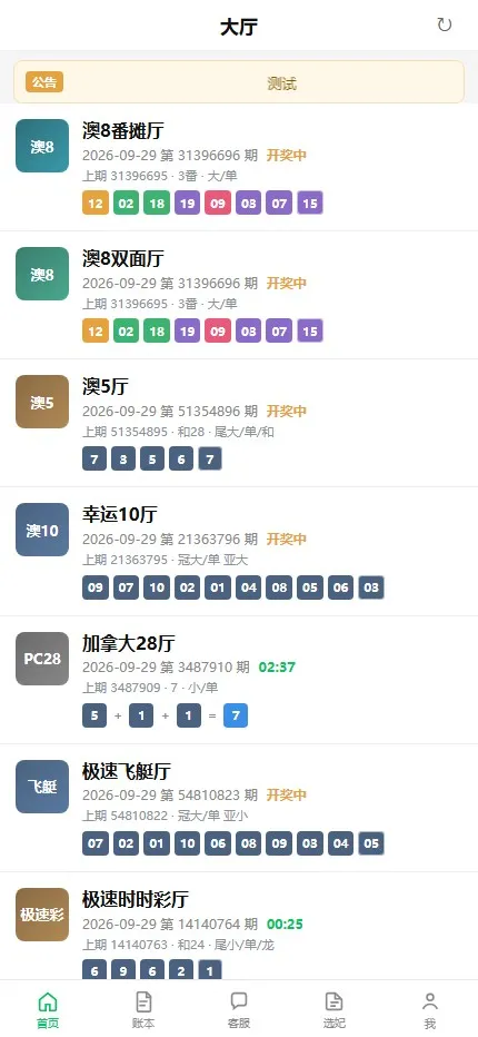 【ThinkPHP多厅彩票娱乐源码】澳8番摊+双面+澳5澳10飞艇+PC28+六合+快三+百家乐+机器人厅控+托自动+采集结算守护-多码网